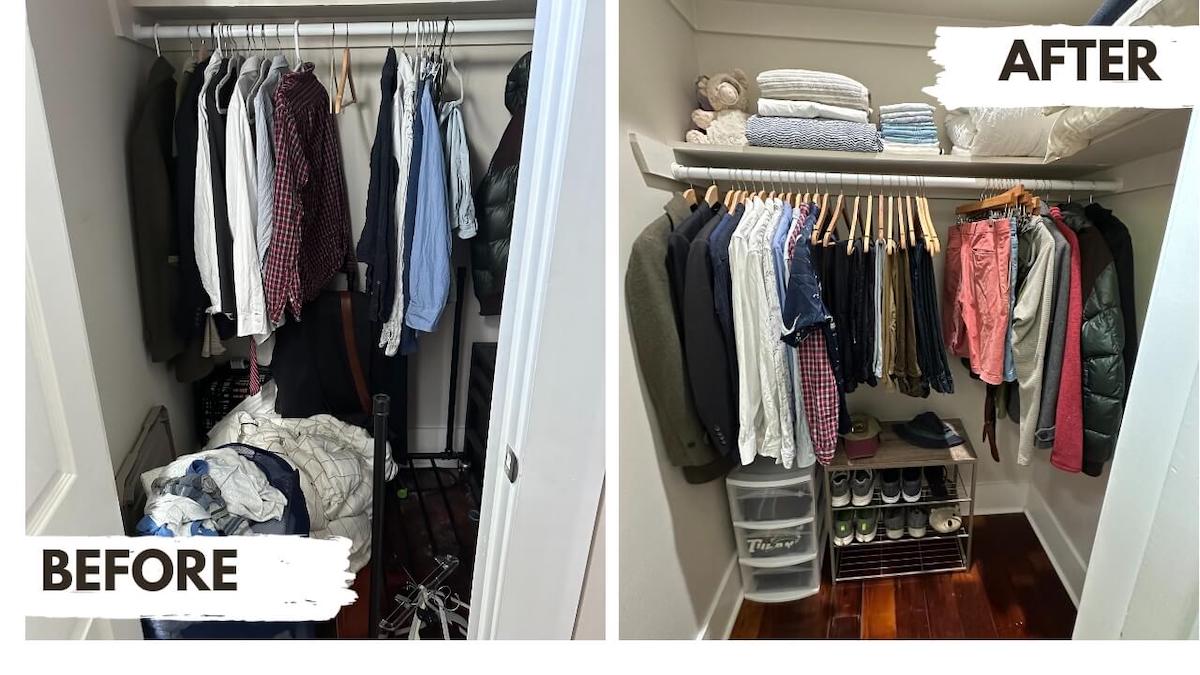 Closet Organizing Before and After